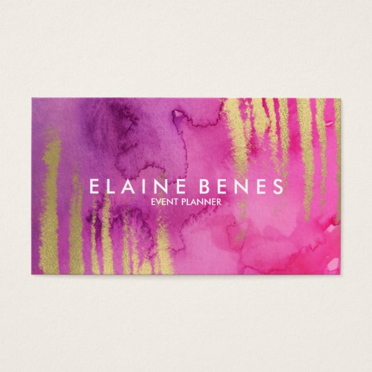 Modern Art Pink and Gold Business card