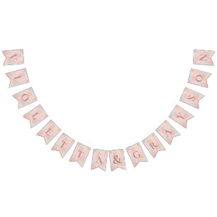 Modern Art Pink Pastel Wedding Bunting
