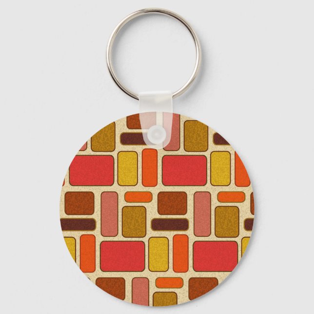 Modern Art Square Pattern Key Ring (Front)