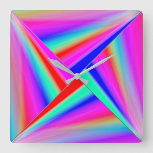 Modern art  square wall clock (Front)