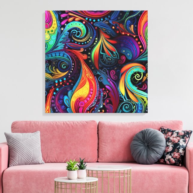 Modern Art Stretched Canvas Print (Insitu(LivingRoom))