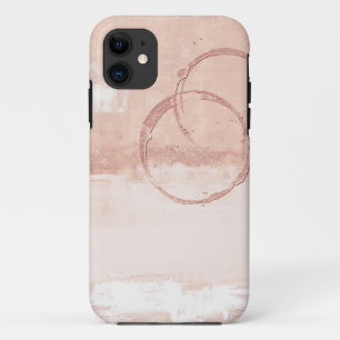 Modern art style light pink peach brick iPhone 11 case