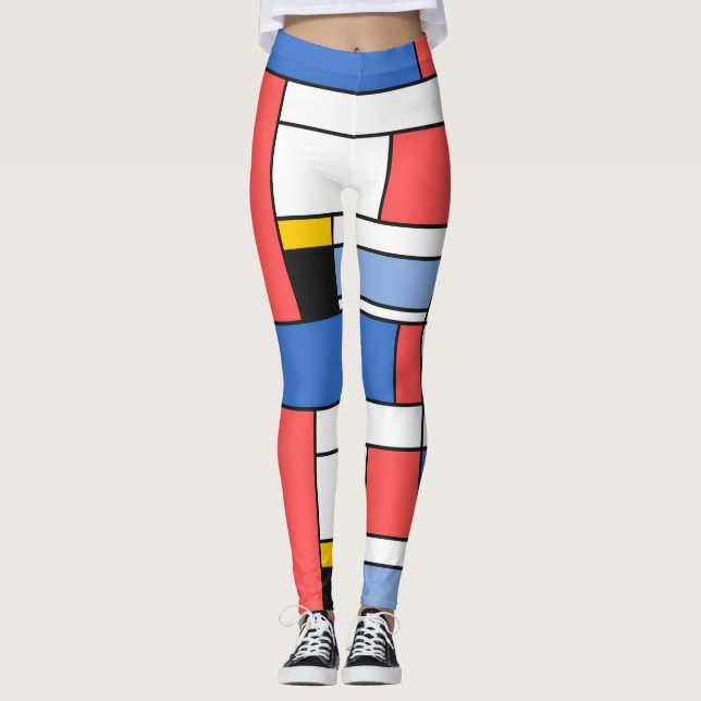 Modern art style Mondrian leggings design (Front)
