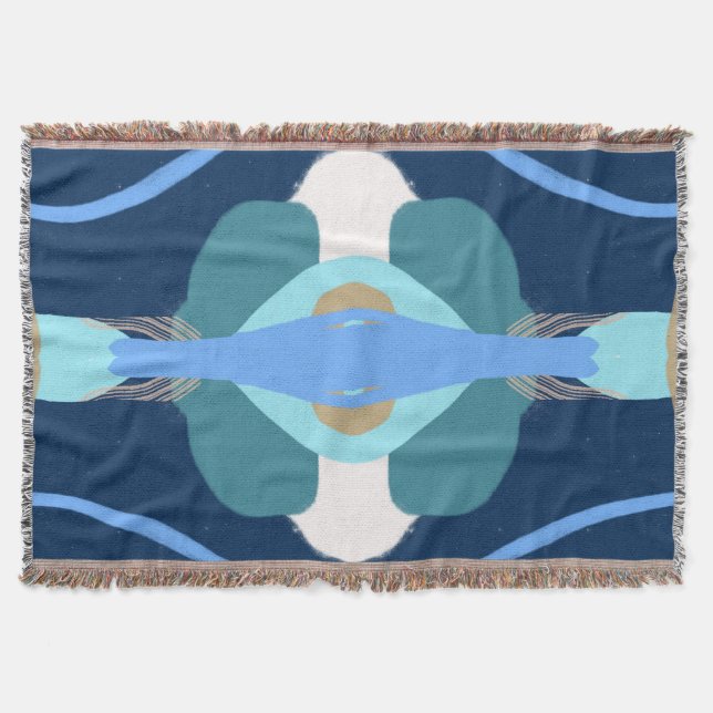 Modern Art Surprise Boy Gold Lettering Baby Shower Throw Blanket (Front)