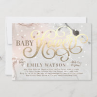 Modern Art Surprise Girl Gold Foil Baby Shower