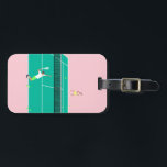 Modern Art Tennis Match Player Pink Green  Luggage Tag<br><div class="desc">Modern tennis match illustration of a two tennis players on a pastel pink and green tennis court. Summer abstract classic preppy tennis illustration design. Modern trendy tennis gifts for him and her. Personalised Gift for a tennis player. Trendy tennis theme players home decor. Trendy modern tennis themed player gifts. Cool...</div>