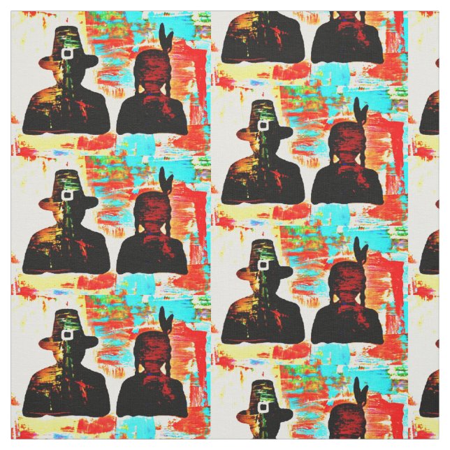 Modern Art Thanksgiving Fabric (Swatch)