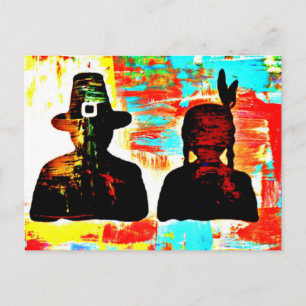 Modern Art Thanksgiving Holiday Postcard