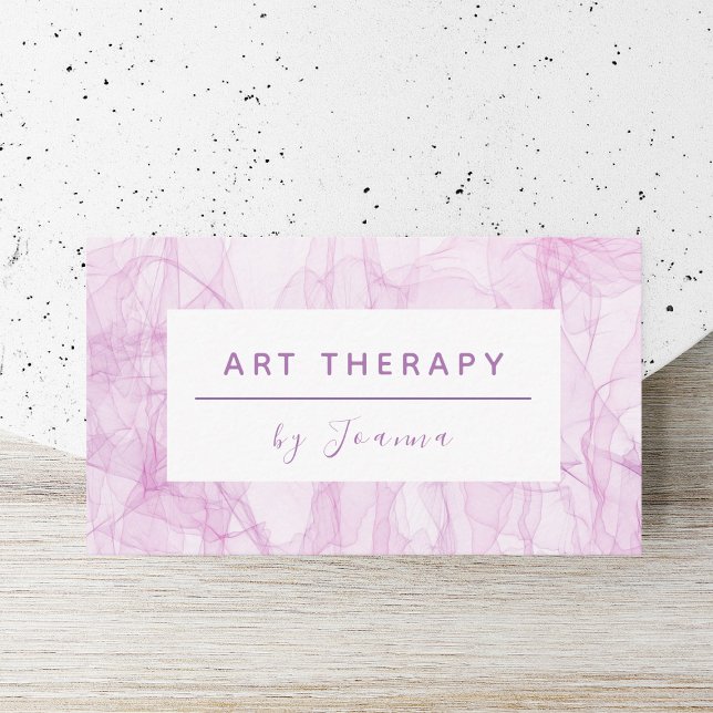 Modern Art Therapy Pink Floating Fabric Romantic Business Card (Creator Uploaded)