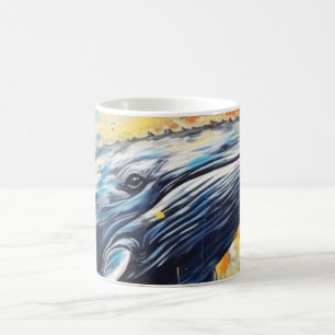 Modern Art Whale Painting  Coffee Mug
