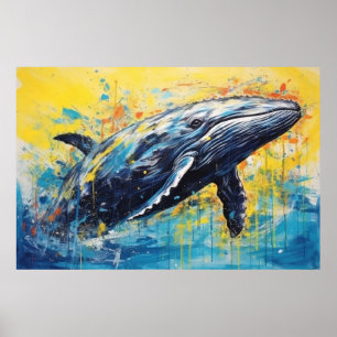 Modern Art Whale Painting Poster