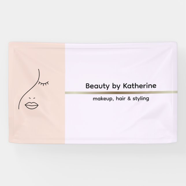Modern Art Woman Beauty Face Logo Makeup Artist Banner (Horizontal)