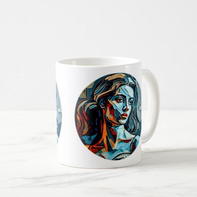 Modern Art Woman Classic Mug, 11 oz  Coffee Mug (Front Right)