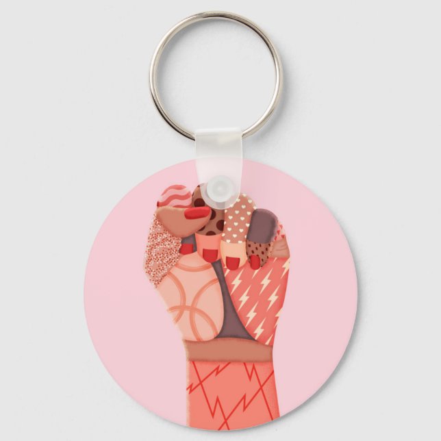 Modern Art Womens Protest Key Ring (Front)