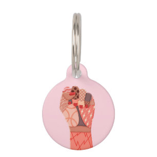 Modern Art Womens Protest Pet Tag