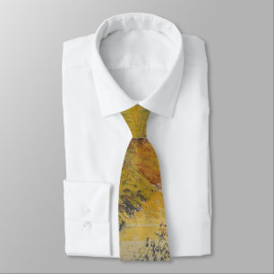 Modern Art Yellow Blue Abstract Artwork Painting Tie