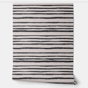 Modern Artisan: Bold Black Stripes Wallpaper