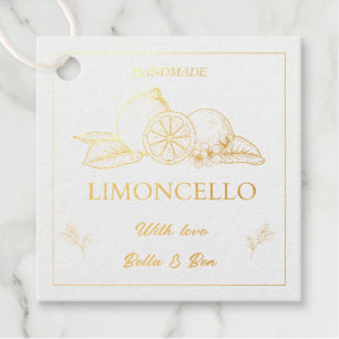 Modern Artisan Lemon Wedding Limoncello Bottle  Favour Tags