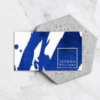 Modern Artist Abstract Blue Brushstrokes Designer