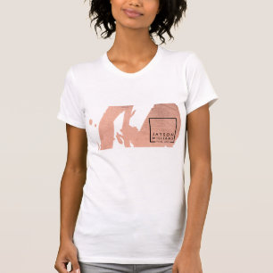 Modern Artist Abstract Faux Rose Gold Brushstrokes T-Shirt
