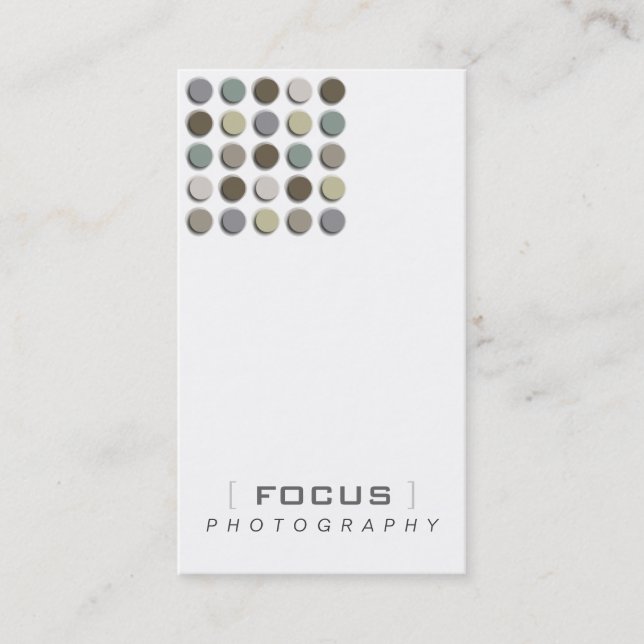 Modern Artist Abstract Grid Monochrome Fuzzy Dots Business Card (Front)