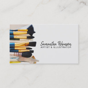 Modern artist illustrator paint brush photo script business card