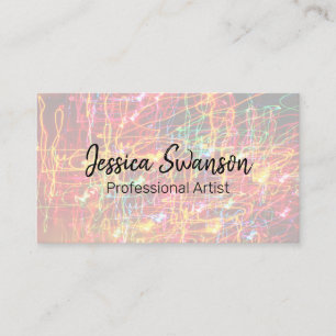 Modern Artist Light Trails Background Business Card