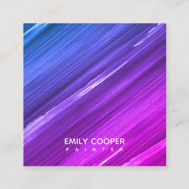 Modern Artist Painter Artwork Studio  Square Business Card (Front)
