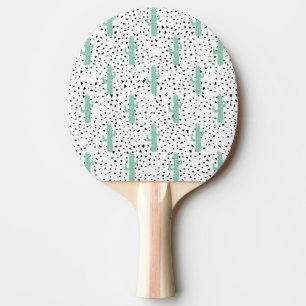 Modern Artistic Abstract Cactus and Triangles Ping Pong Paddle