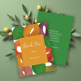 Modern Artistic Autumn Colorful Pattern Birthday Thank You Card