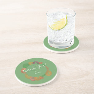 Modern Artistic Autumn Colourful Pattern Birthday Coaster