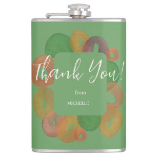 Modern Artistic Autumn Colourful Pattern Birthday Hip Flask