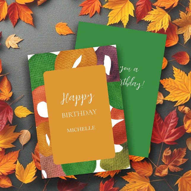 Modern Artistic Autumn Colourful Pattern Birthday Invitation (Creator Uploaded)