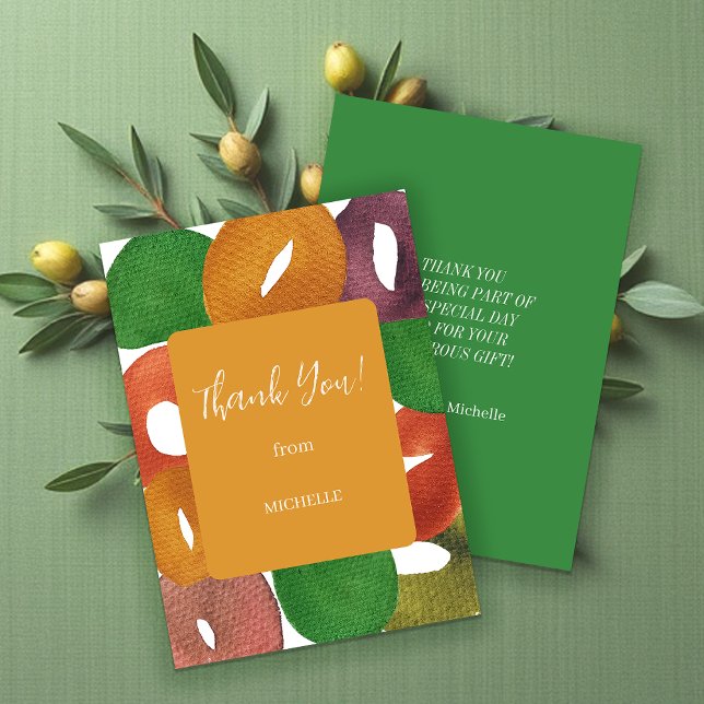 Modern Artistic Autumn Colourful Pattern Birthday Thank You Card (Creator Uploaded)