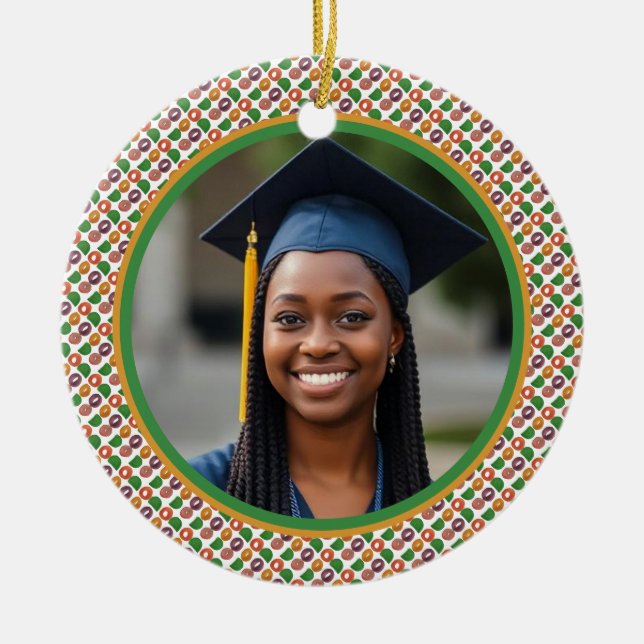 Modern Artistic Autumn Colourful Pattern Ceramic Tree Decoration (Front)