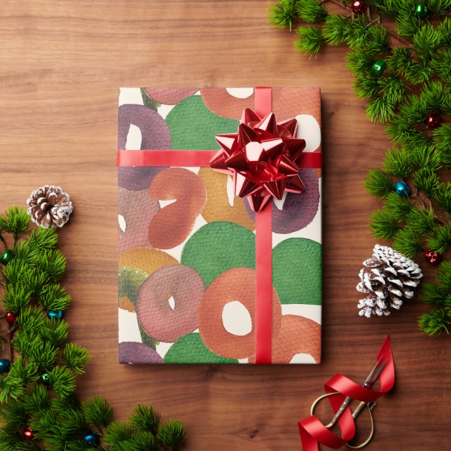 Modern Artistic Autumn Colourful Pattern Wrapping Paper (Holiday Gift)