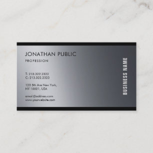 Modern Artistic Black White Design Trendy Plain Business Card