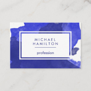 MODERN ARTISTIC  BLUE WATERCOLOR SPLASH BUSINESS CARD