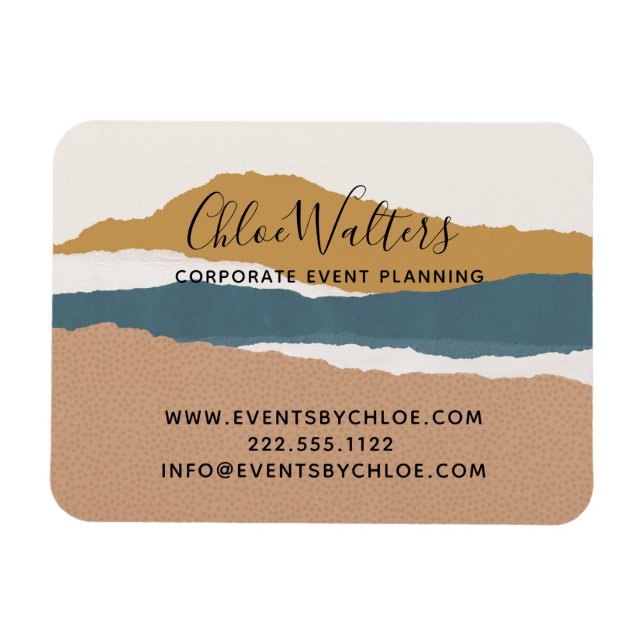 Modern Artistic Boho Landscape Business Magnet (Horizontal)