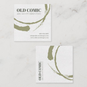 Modern Artistic Brushstroke Abstract Minimalist Square Business Card