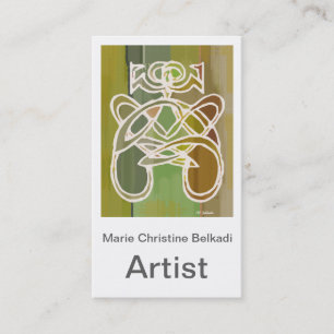 Modern Artistic Business Green Abstract Business Card