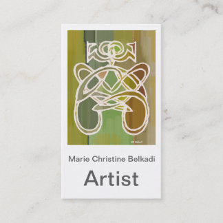 Modern Artistic Business Green Abstract  Business Card