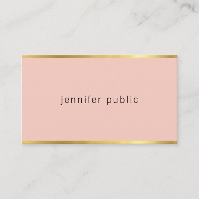 Modern Artistic Design Elegant Colour Gold Sleek Business Card (Front)