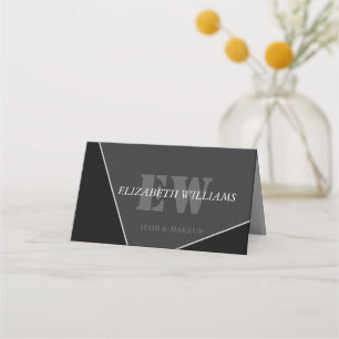 Modern Artistic Grey Black Monogram Appointment Ca Card