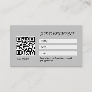 Modern Artistic Grey Black Monogram Appointment Card