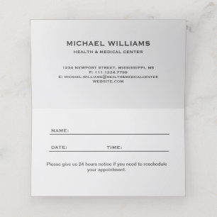 Modern Artistic Grey Black Monogram Appointment Card