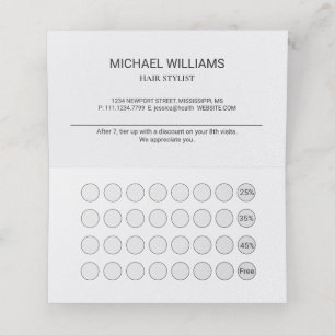 Modern Artistic Grey Black Monogram Loyalty Card