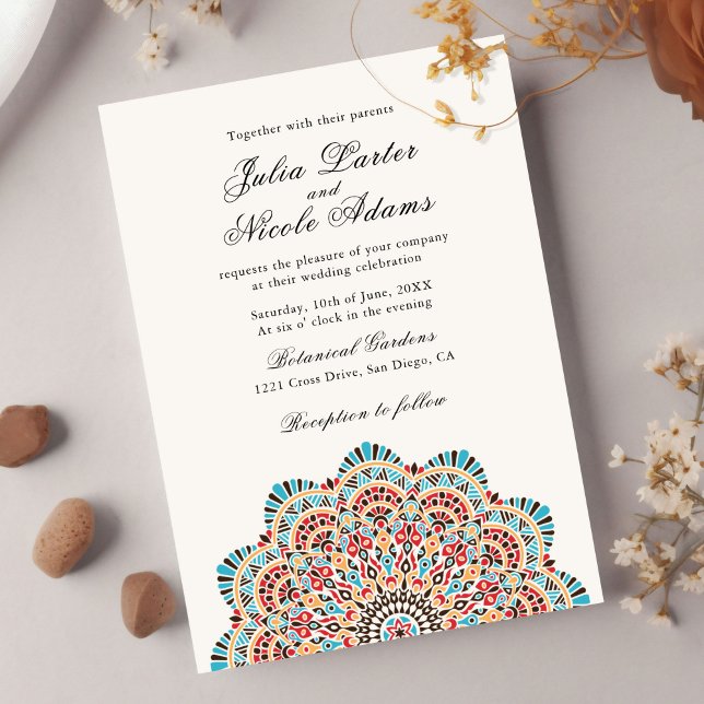 Modern Artistic Motif Style Mandala Wedding Invitation (Creator Uploaded)