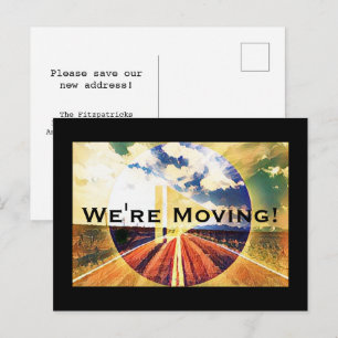 Modern Artistic Moving Announcement New Address Postcard