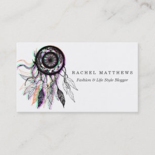 Modern Artistic Native American Dreamcatcher Business Card